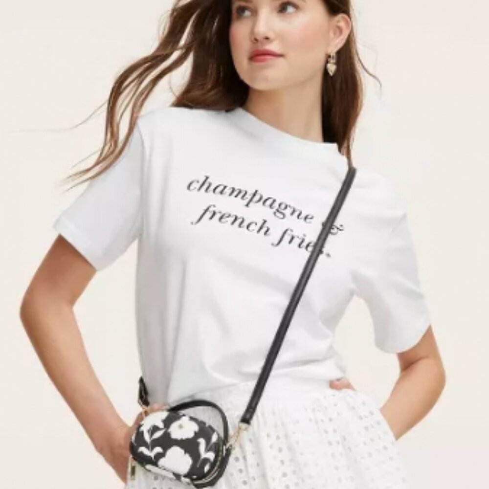Kate Spade New York x Target Women's Champagne & French Fries Short Sleeve Tee - Picture 2 of 4
